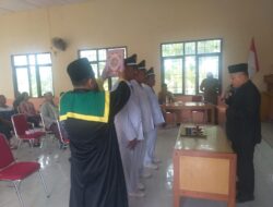 Camat Meurah Mulia Melantik Tiga Geusyik Sekaligus Di Aula Kantor Camat.