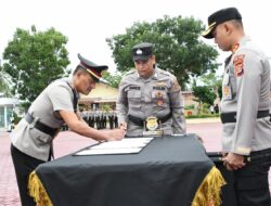 Kapolres Aceh Timur Pimpin Sertijab Dua Kasat dan Dua Kapolsek.