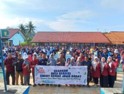 Kapolsek Sindangwangi Aktif Dukung Gerakan Aksi Bergizi untuk Cegah Anemia dan Stunting di SMP Negeri 1 Sindangwangi.