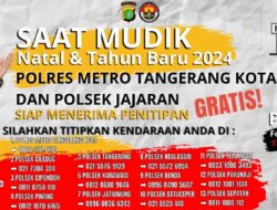 Jelang Libur Nataru 2024, Polisi Buka Layanan Titip Kendaraan Gratis di Tangerang.