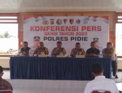 Polres Pidie Gelar Konferensi Pers Akhir Tahun 2023 Terkait Peningkatan Kinerja Jajaran Selama ini