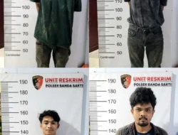 Personel Polsek Banda Sakti Ciduk Empat Tersangka Pemakai Sabu-sabu.