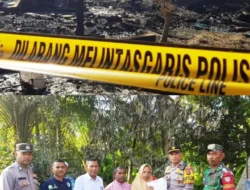 Kapolsek Pantee Bidari Serahkan Bantuan Tanggap Darurat Kepada Korban Kebakaran.