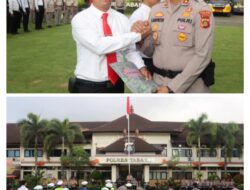 Kapolres Tabanan Beri Penghargaan Kepada 5 Personil Yang Berprestasi