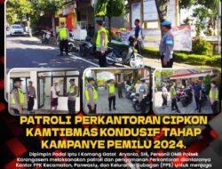 Cipkon Kamtibmas Kondusif Tahap Kampanye 2024, Polsek Karangasem Gelar Patroli Dialogis