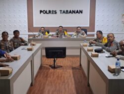 Polres Tabanan Hadiri Rapat Kesiapan dan Paparan Kapolres/Ta Terkait Pengamanan Malam Tahun Baru 2024 Secara Virtual