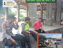 Personil Polsek Padangbai Intensifkan Patroli dan Himbauan Kamtibmas menjelang Pemilu 2024
