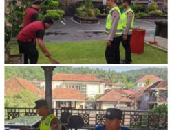 Personil OMB Polres Karangasem Lakukan Pengamanan di Kantor DPRD