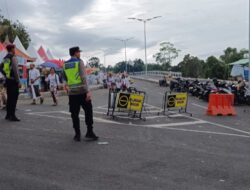 Polsek Rendang Pengamanan Arus Lalu Lintas Penyineban Usaba Pitra Pura Dalem Puri Besakih