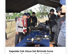 Kapolda Cek Aisus Sat Brimob Guna Kesiapan Pengamanan Pemilu 2024