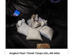 Angkut Pasir Timah Tanpa Izin AN. Alias Aris Ditangkap Ditreskrimsus Polda Babel