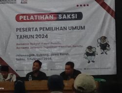 Pelatihan Saksi peserta Pemilihan Umum Tahun 2024 Di GOR Desa Jalan Cagak Kecamatan Jalan Cagak Kabupaten Subang.