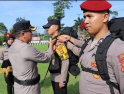 Polres Lampung Barat Laksanakan Apel Pergeseran Pasukan Pegamanan TPS