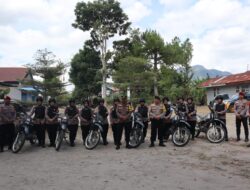 Puluhan Polisi Wanita Di Aceh Tengah Gelar Patroli Presisi Ke Kantor Penyelenggara Pemilu Dan PPK Kecamatan