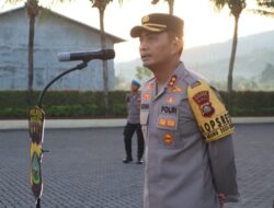 Kapolres Buleleng, Pimpin Apel Persiapan Pengamanan Pemungutan Suara Ulang Pasca Pemilu 2024, di Kecamatan Banjar