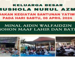 Merajut Kebajikan !! DKM Mushola Nurul Azmi Santuni 185 Anak Yatim dan Dhuafa