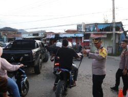 Dihari ke tiga Hari Raya Idul Fitri 1445 H, Kapolres Pantau Langsung Arus Lalu Lintas di Lokasi Wisata Danau Lut tawar