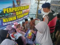 Satuan Polairud Polres Tabanan Gelar Perpustakaan dan Klinik Terapung