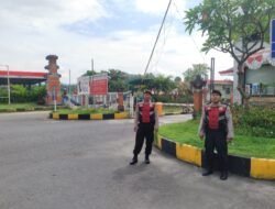 Personel Unit Pam Obvit Satuan Samapta patroli di Area Obvitnas IT Manggis