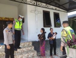 Personil Polsek Selemadeg Atensi Giat Ibadah Minggu Umat Kristen