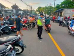 Lancarkan Aktivitas Masyarakat Pagi Hari, Anggota Polsek Kubu tergelar di Lapangan Pelayanan Pengaturan Lalulintas