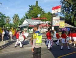 Wujudkan Keamanan Giat Gerak Jalan Santai, dan Parada Drum Band, Anggota Polsek Kubu Giat Pengamanan Jalur