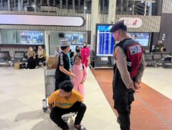 Sisir Bandara Soetta, Satuan Samapta Sampaikan Imbauan Kamtibmas ke Masyarakat