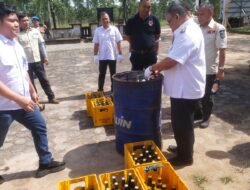 Pol PP Belitung Timur Musnahkan Minol Ilgegal