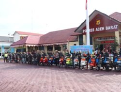 Polres Aceh Barat Bersama Komunitas Scooter Touring ke Wisata Pentango Garden Rivers