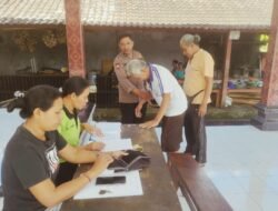 Bhabinkamtibmas Desa Talibeng Memantau Giat Posyandu Lansia dan Posbindu di Banjar Dinas Delod Yeh Kangin