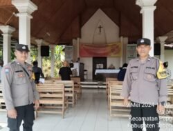 Bhabinkamtibmas Desa Pajahan Memastikan Ibadah Kenaikan Isa Almasih di GKPB Sinar Kasih Aman dan Kondusif