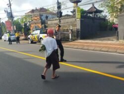 Polsek Selemadeg Terjunkan Personil Strong Point Atensi Jalur Pagi Hari