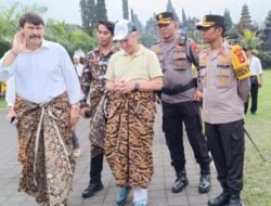 Kapolres Karangasem Beserta Jajaran Polsek Rendang Amankan Kunjungan Delegasi WWF Ke Pura Besakih