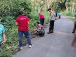 Bhabinkamtibmas Desa Nawakerti, Ikut Serta dalam Kegiatan Bulan Bakti Gotong Royong Masyarakat Desa Nawakerti