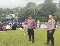 Kapolsek Baturiti Pimpin Pengamanan Hari ke – 2 Festival Musik Sunset di Kebun di Lapangan Kebun Raya Eka Karya Bali