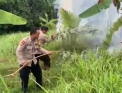Respon cepat Polsek Selemadeg padamkan kebakaran lahan di Br. Payan, Desa Antap