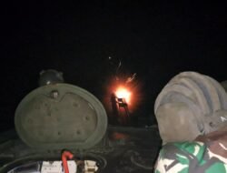 Tank Amfibi BMP 3F Marinir TNI AL Laksanakan Latihan Penembakan Malam