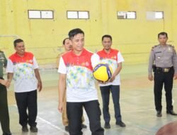 Sambut HUT Bhayangkara dan Hari Jadi Tebing Tinggi, Kapolres Tebing Tinggi Buka Pertandingan Voli Antar Polsek