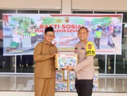 Polres Lhokseumawe Gelar Bakti Sosial Pembagian Sembako Serentak Kepada Masyarakat dalam Rangka HUT Bhayangkara ke 78 tahun 2024