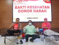 Polres Jembrana Gelar Bakti Sosial Donor Darah, di Hari Bhayangkara ke – 78 Tahun