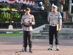 Kapolres Karangasem Pimpin Apel Kesiapan Pengamanan Penetapan Hasil Pemilu 2024, 169 Personel Diterjunkan