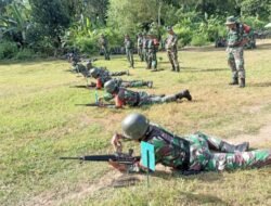 Semangat Prajurit Kodim 1617/Jembrana Laksanakan Latihan Menembak Triwulan ll TA 2024