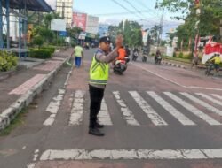 Personil Sat Binmas Laksanakan Gatur Pagi di Jln Sudirman