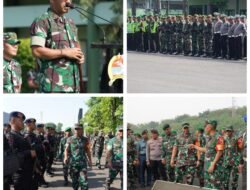 Komandan Korem 084/Bhaskara Jaya Brigjen TNI Yusman Madayun Pimpin Apel Gelar Pasukan Pam VVIP Pengamanan Presiden RI di Surabaya