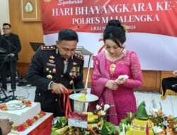 Potong Tumpeng Tandai Syukuran Hari Bhayangkara ke-78 di Polres Majalengka