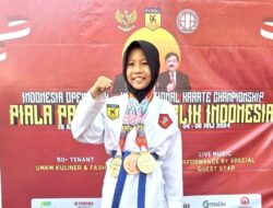 Putri Sulung Aipda Fandi Pranata Nugrah Sabet 3 Medali di Kejuaraan Karate Piala Presiden RI