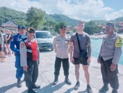 Personil Polsek Padangbai Lakukan Pengawasan Kegiatan Warga di Dermaga Fast Boat
