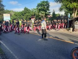 Dalam Rangka HUT SMA Negeri 1 Abang, personil Polsek Abang Laksanakan Pam Pengamanan Jalan Santai