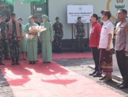Wakapolres Karangasem Ikut Sambut Kunjungan Kerja Pangdam IX/Udayana di Makodim 1623/Karangasem