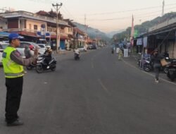 Turba Pagi Pesonil Polsek Padangbai Untuk Beri Rasa Aman Pengguna Jalan Raya
